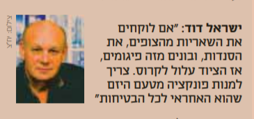 ישראל דוד, בראיון לגלובס, בנושא רגולציה של בדיקת פיגומים